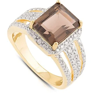 Tourmaline Gemstone Rings in 18K Two - Tone Gold with a Floral - Shaped Setting for a Feminine TouchDolce Giavonna Gold Over Sterling Silver Smokey Quartz and Diamond Accent Square Ring Tourmaline Gemstone Rings in 18K Two - Tone Gold with a Floral - Shaped Setting for a Feminine TouchDolce Giavonna Gold Over Sterling Silver Smokey Quartz and Diamond Accent Square Ring