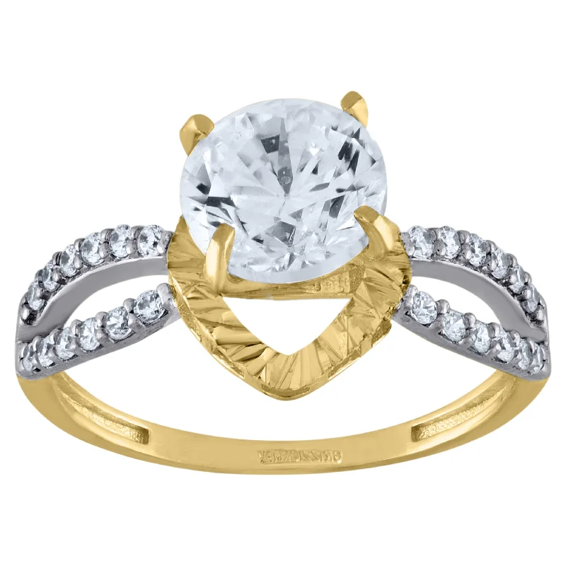 Men's Ruby Engagement Rings in Rose Gold with a Solitaire Design for a Romantic GestureKeene Jewelers 10kt Two-tone Gold Womens Round Cubic Zirconia DC Heart Engagement Ring Men's Ruby Engagement Rings in Rose Gold with a Solitaire Design for a Romantic GestureKeene Jewelers 10kt Two-tone Gold Womens Round Cubic Zirconia DC Heart Engagement Ring