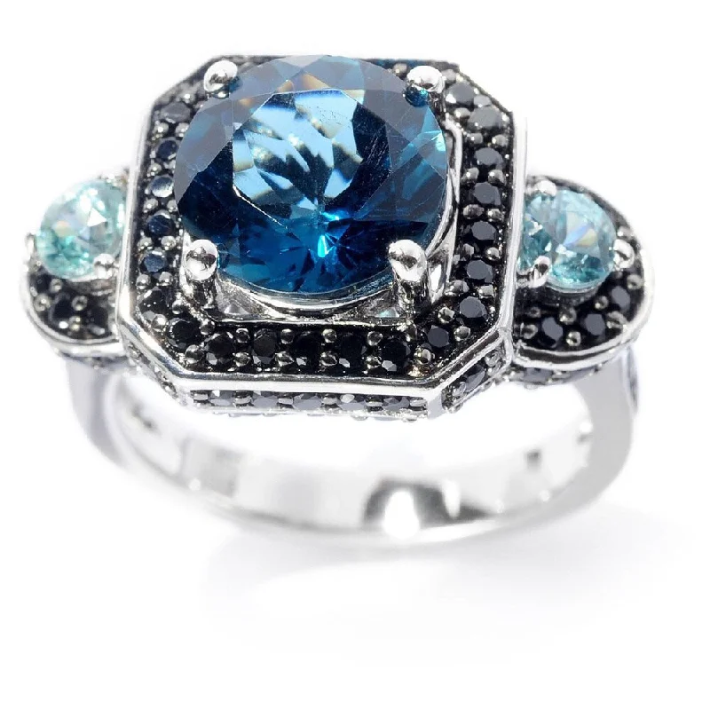 Sapphire Gemstone Rings in 18K White Gold with Diamond Accents for an Elegant EngagementSterling Silver 5.15ctw Round London Blue Topaz & Multi Gemstone Ring Sapphire Gemstone Rings in 18K White Gold with Diamond Accents for an Elegant EngagementSterling Silver 5.15ctw Round London Blue Topaz & Multi Gemstone Ring
