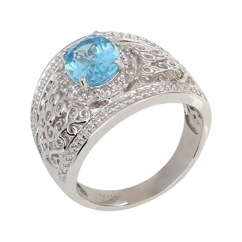 Ruby Gemstone Rings in 14K Yellow Gold with a Solitaire Setting for a Classic and Bold Statement925 Sterling Silver Swiss Blue Topaz and White Natural Zircon Ring