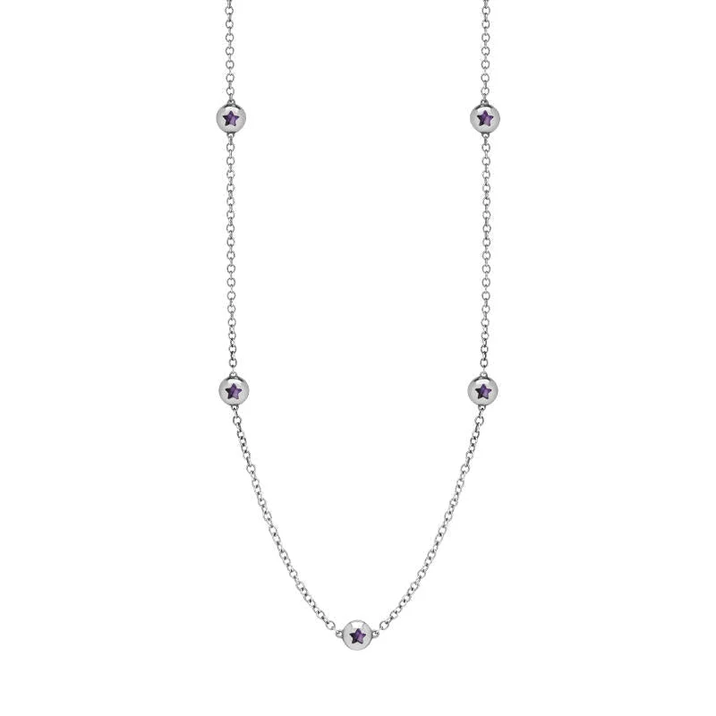 kids chain necklaces safetySterling Silver Blue John Star Link Disc Chain Necklace