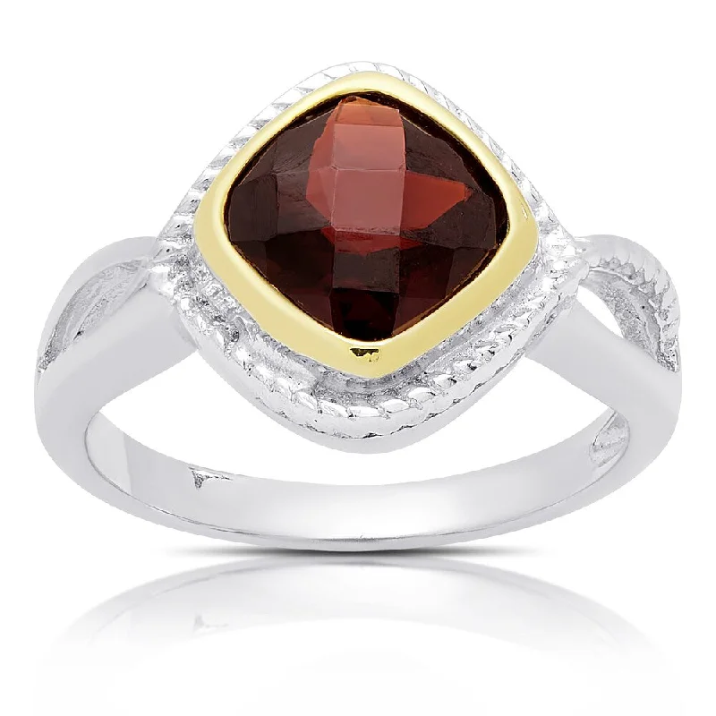 Amethyst Gemstone Rings in Sterling Silver with a Halo of Cubic Zirconia for a Budget - Friendly LuxuryDolce Giavonna Sterling Silver Cushion-cut Garnet Ring Amethyst Gemstone Rings in Sterling Silver with a Halo of Cubic Zirconia for a Budget - Friendly LuxuryDolce Giavonna Sterling Silver Cushion-cut Garnet Ring