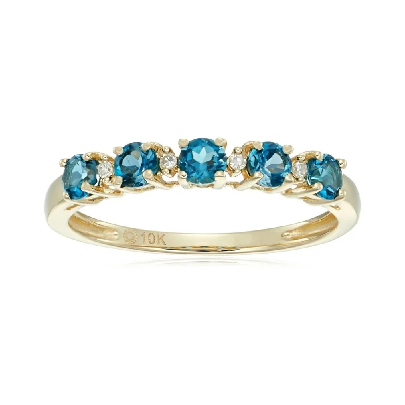 Tourmaline Gemstone Rings in 18K Two - Tone Gold with a Floral - Shaped Setting for a Feminine Touch10k Yellow Gold London Blue Topaz & Diamond Stackable Ring Tourmaline Gemstone Rings in 18K Two - Tone Gold with a Floral - Shaped Setting for a Feminine Touch10k Yellow Gold London Blue Topaz & Diamond Stackable Ring