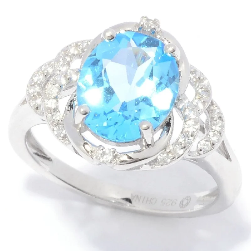 Opal Gemstone Rings in Rose Gold with a Milgrain Edge for a Feminine and Romantic StyleSterling Silver 10 x 8mm Oval Cut Blue Topaz & White Zircon Ring Opal Gemstone Rings in Rose Gold with a Milgrain Edge for a Feminine and Romantic StyleSterling Silver 10 x 8mm Oval Cut Blue Topaz & White Zircon Ring