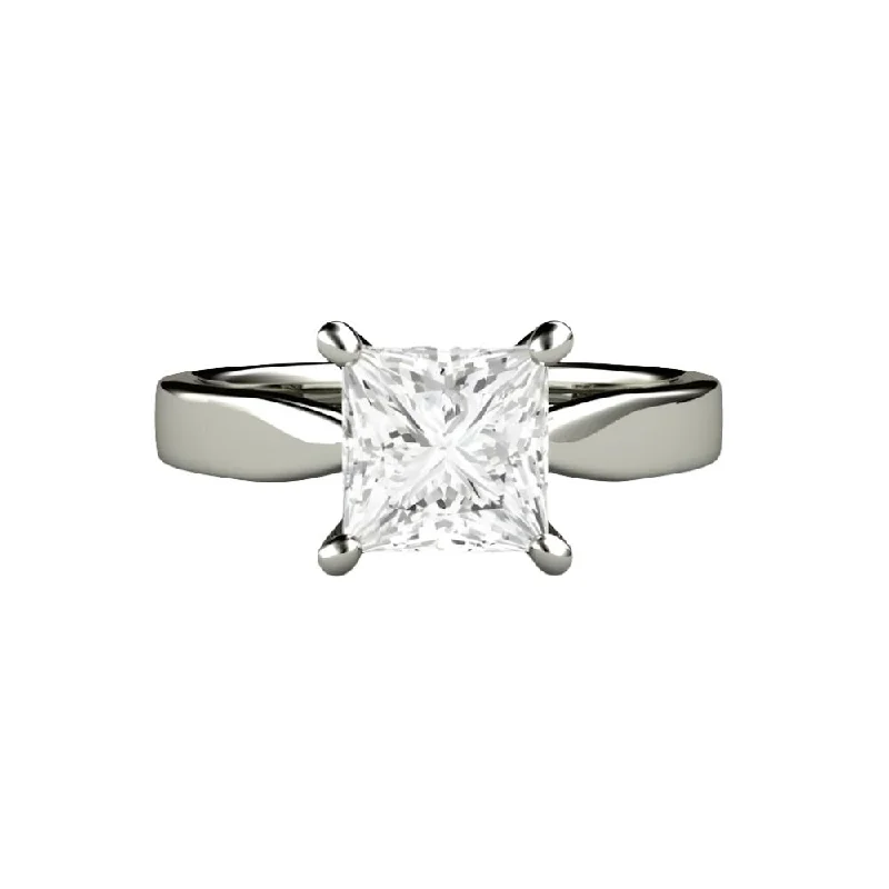 Men's Citrine Engagement Rings in Stainless Steel with a Stackable Band DesignPrincess Solitaire Engagement Ring 4 Prong Classic Forever One Moissanite