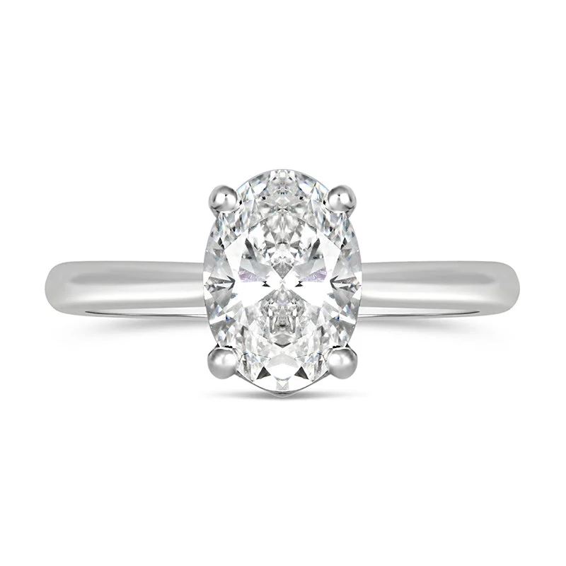 Oval Solitaire Engagement Ring 1.65ct