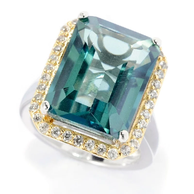 Ruby Gemstone Rings in 14K Yellow Gold with a Solitaire Setting for a Classic and Bold StatementSterling Silver Mermaid Green Quartz & White Zircon Halo Ring