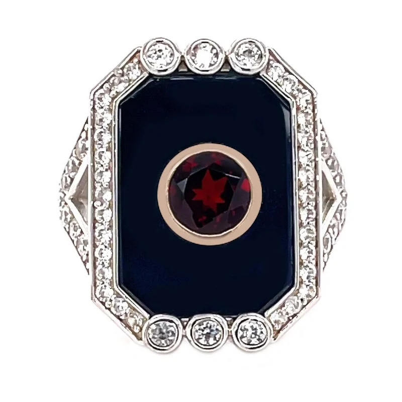 Citrine Gemstone Rings in Stainless Steel with a Stackable Design for a Trendy Everyday Wear925 Sterling Silver Black Onyx, Red Garnet,White Natural Zircon Ring Citrine Gemstone Rings in Stainless Steel with a Stackable Design for a Trendy Everyday Wear925 Sterling Silver Black Onyx, Red Garnet,White Natural Zircon Ring
