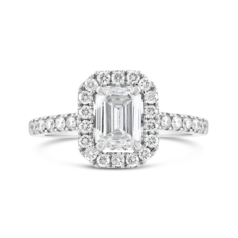 Blue Topaz - Embellished Wedding Bands in Silver for a Birthstone - Inspired and Colorful PieceEmerald Cut Diamond Halo Engagement Ring 1.73ct Blue Topaz - Embellished Wedding Bands in Silver for a Birthstone - Inspired and Colorful PieceEmerald Cut Diamond Halo Engagement Ring 1.73ct
