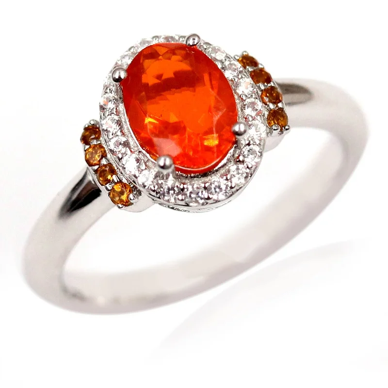 Turquoise Gemstone Rings in 925 Silver with a Southwestern - Inspired Design for a Rustic Charm925 Sterling Silver Madeira Orange Opal and White Natural Zircon Ring Turquoise Gemstone Rings in 925 Silver with a Southwestern - Inspired Design for a Rustic Charm925 Sterling Silver Madeira Orange Opal and White Natural Zircon Ring