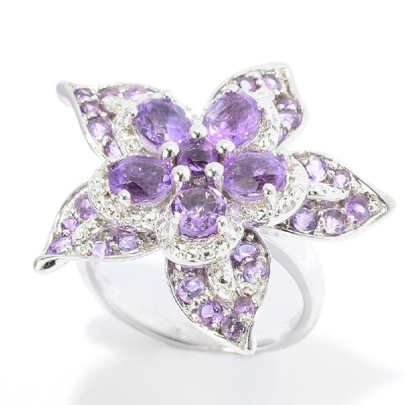 Tanzanite Gemstone Rings in 10K Gold with a Trilogy Design for a Sophisticated GiftSterling Silver 2.5Ctw Oval & Round African Amethyst Flower Ring Tanzanite Gemstone Rings in 10K Gold with a Trilogy Design for a Sophisticated GiftSterling Silver 2.5Ctw Oval & Round African Amethyst Flower Ring