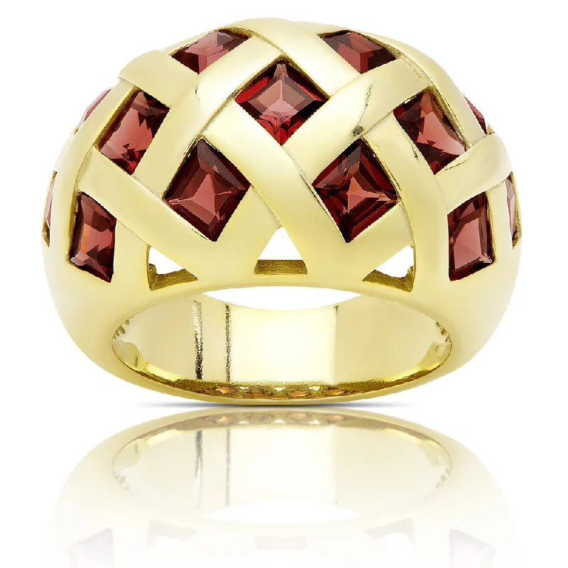 Peridot Gemstone Rings in 14K Gold - Filled Metal with a Pave - Set Band for a Sparkling LookDolce Giavonna Gold Over Sterling Silver Garnet Cocktail Ring Peridot Gemstone Rings in 14K Gold - Filled Metal with a Pave - Set Band for a Sparkling LookDolce Giavonna Gold Over Sterling Silver Garnet Cocktail Ring