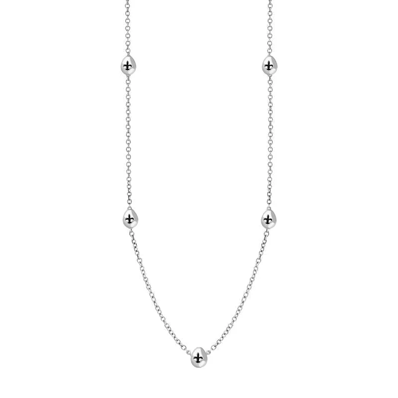link chain necklaces combinations18ct White Gold Whitby Jet Fleur De Lis Link Disc Chain Necklace link chain necklaces combinations18ct White Gold Whitby Jet Fleur De Lis Link Disc Chain Necklace