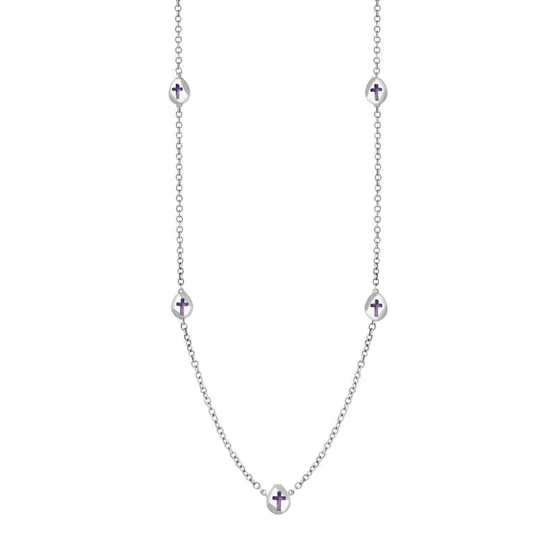 adjustable chain necklaces lengthSterling Silver Blue John Cross Link Disc Chain Necklace adjustable chain necklaces lengthSterling Silver Blue John Cross Link Disc Chain Necklace