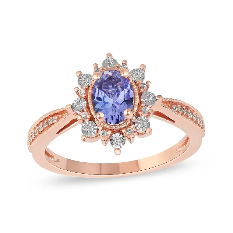 Moonstone Gemstone Rings in Silver - Plated Copper with a Celtic - Inspired Pattern for a Mystical Vibe1/10ct TDW Diamond and Tanzanite Gemstone Halo Ring in 10k Rose Gold Moonstone Gemstone Rings in Silver - Plated Copper with a Celtic - Inspired Pattern for a Mystical Vibe1/10ct TDW Diamond and Tanzanite Gemstone Halo Ring in 10k Rose Gold