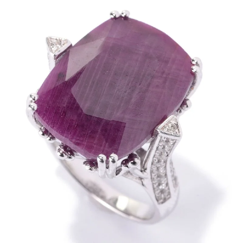 Sapphire Gemstone Rings in 18K White Gold with Diamond Accents for an Elegant EngagementSterling Silver 28.3Ctw Indian Ruby & 0.7Ctw White Zircon Cocktail Ring Sapphire Gemstone Rings in 18K White Gold with Diamond Accents for an Elegant EngagementSterling Silver 28.3Ctw Indian Ruby & 0.7Ctw White Zircon Cocktail Ring