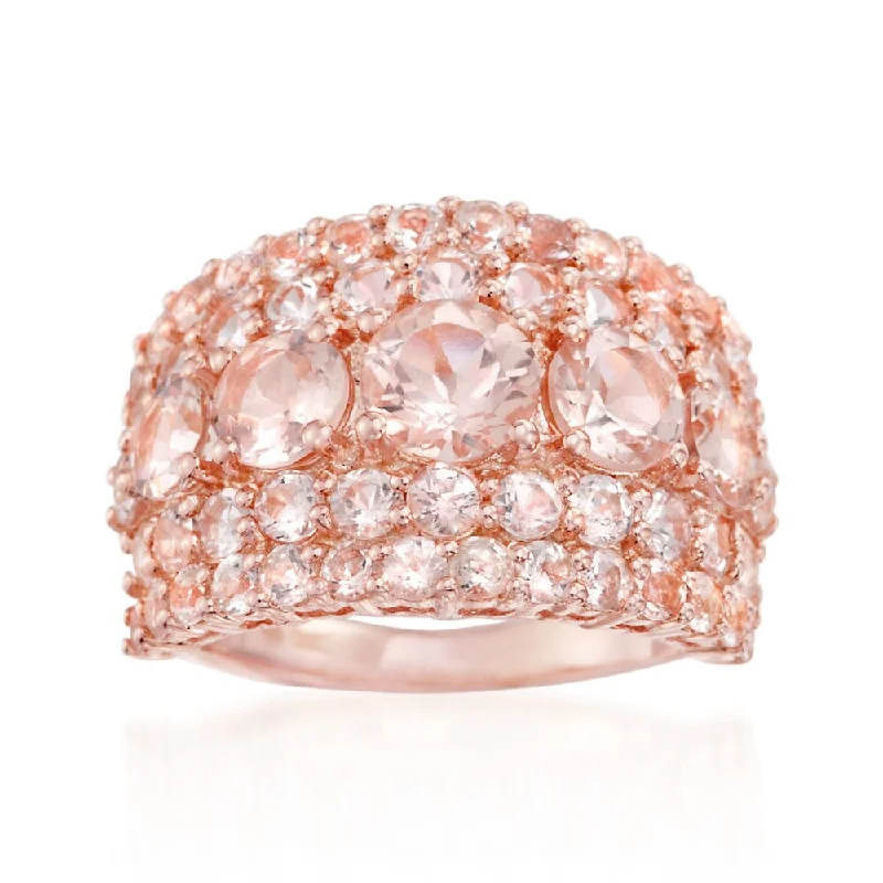 Tourmaline Gemstone Rings in 18K Two - Tone Gold with a Floral - Shaped Setting for a Feminine TouchRose Gold Plated Over Sterling Silver Morganite Ring Tourmaline Gemstone Rings in 18K Two - Tone Gold with a Floral - Shaped Setting for a Feminine TouchRose Gold Plated Over Sterling Silver Morganite Ring