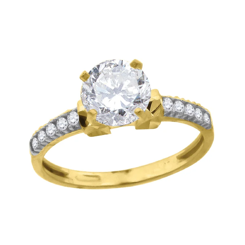 Men's Emerald Engagement Rings with 14K Yellow Gold and Vintage - Style FiligreeKeene Jewelers 10kt Two-tone Gold Womens Cubic Zirconia Engagement Ring Men's Emerald Engagement Rings with 14K Yellow Gold and Vintage - Style FiligreeKeene Jewelers 10kt Two-tone Gold Womens Cubic Zirconia Engagement Ring