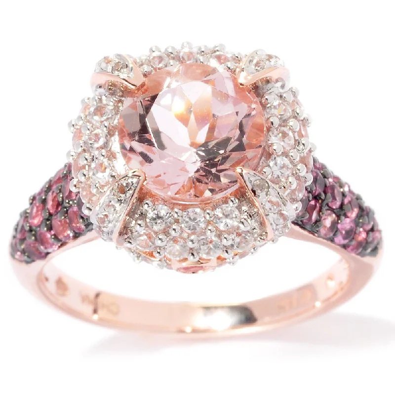 Peridot Gemstone Rings in 14K Gold - Filled Metal with a Pave - Set Band for a Sparkling Look14k Rose Gold 3 1/2ct Morganite Pink Tourmaline and White Zircon Ring Peridot Gemstone Rings in 14K Gold - Filled Metal with a Pave - Set Band for a Sparkling Look14k Rose Gold 3 1/2ct Morganite Pink Tourmaline and White Zircon Ring