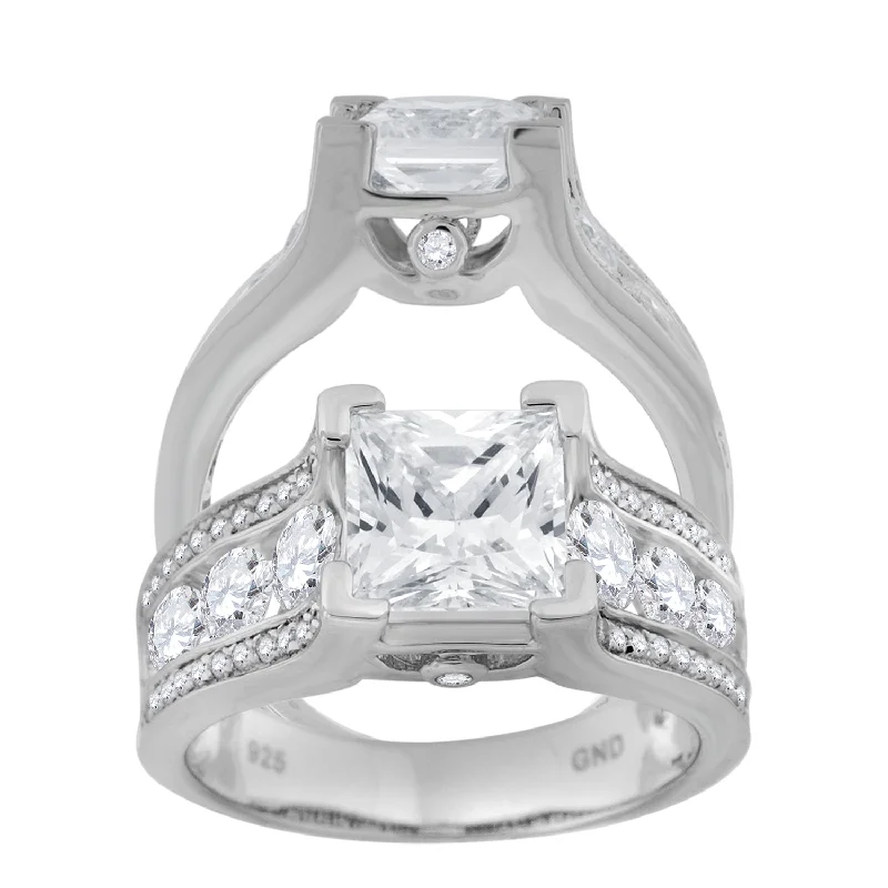 Men's Tourmaline Engagement Rings in 18K Two - Tone Gold with a Floral - Inspired SettingKeene Jewelers 925 Sterling Silver Womens Cubic Zirconia Engagement Ring Size 8