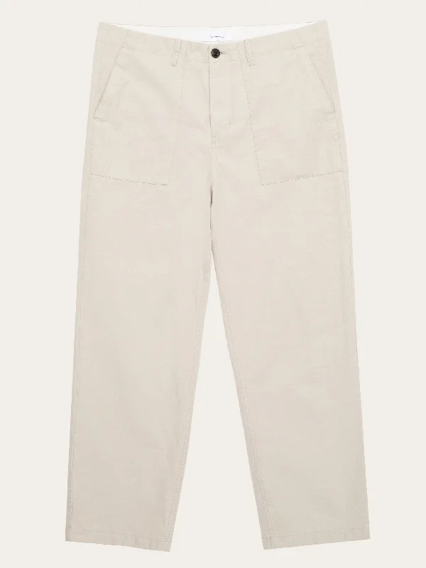 FLINT wide slub yarn pants - GOTS/Vegan - Light feather gray