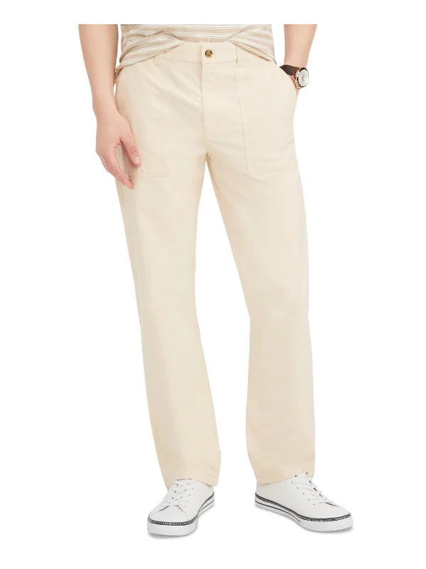 Mens Knit Mid-Rise Straight Leg Pants