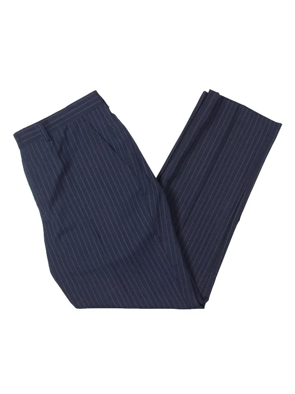 Mens Wool Striped Dress Pants