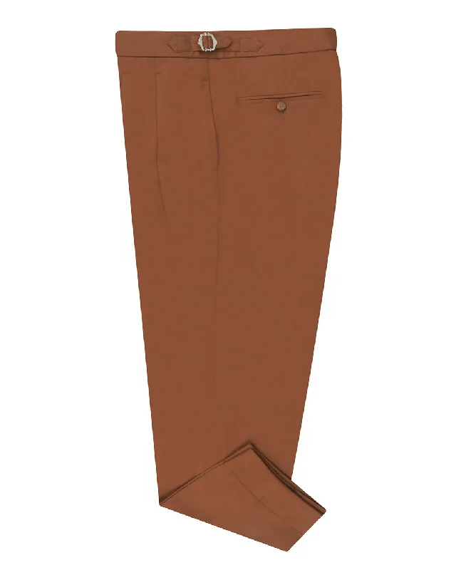 Fresco: Soft Brick Brown Stretch Twill Pants