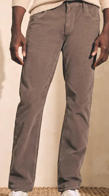 Stretch Corduroy 5 Pocket 32" Pants In Rugged Grey