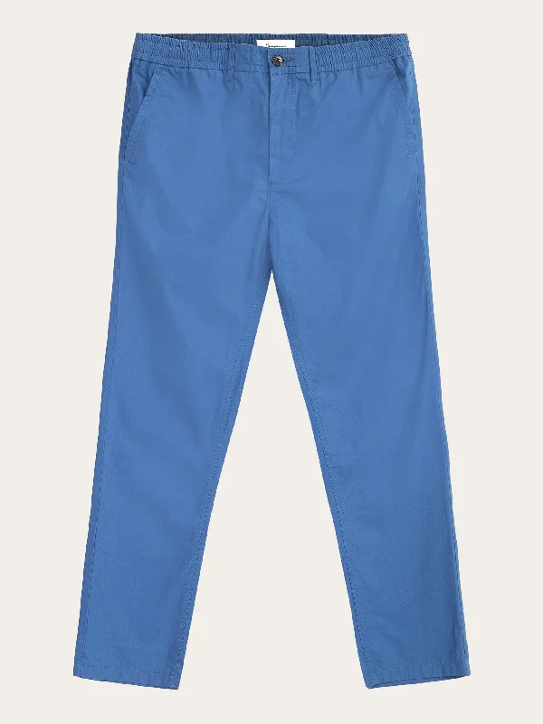 TIM tapered poplin elastic waist string pants - GOTS/Vegan - Moonlight Blue