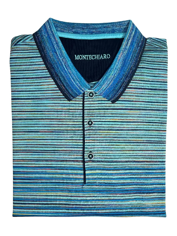 AQUA MULTI STRIPE POLO