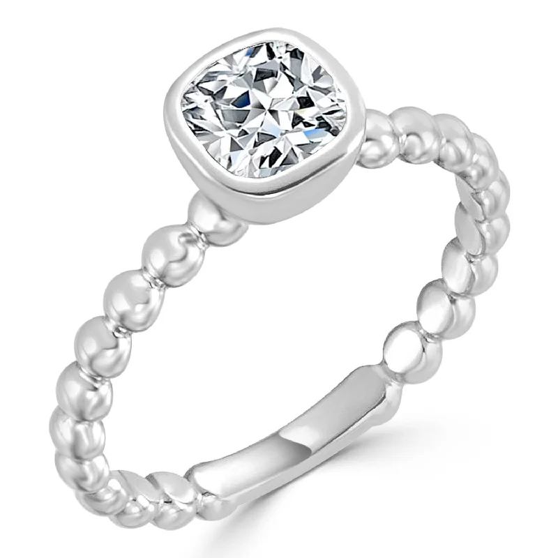 Three - Stone Engagement Rings Symbolizing Love's Past, Present, and Future with Asscher - Cut DiamondsAuriya 10K Gold 3/4ctw Beaded Cushion-cut Solitaire Diamond Engagement Ring Three - Stone Engagement Rings Symbolizing Love's Past, Present, and Future with Asscher - Cut DiamondsAuriya 10K Gold 3/4ctw Beaded Cushion-cut Solitaire Diamond Engagement Ring