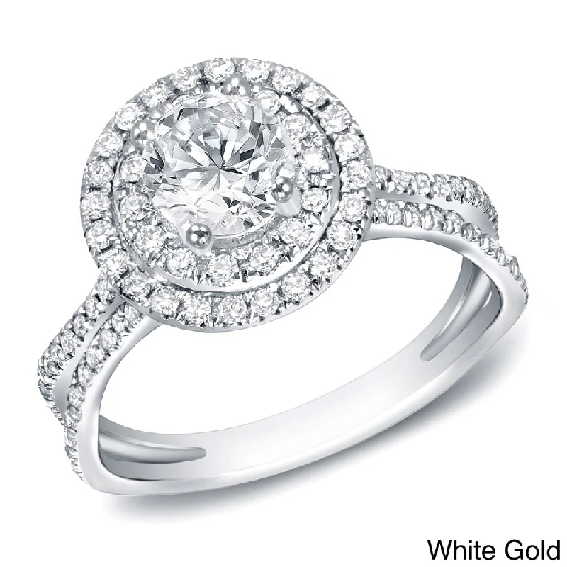 Vintage Cluster Engagement Rings with Antique - Cut Diamonds and Silver FiligreeAuriya 14k Gold 1 1/4ct TDW Double Halo Diamond Engagement Ring (H-I, SI1-SI2) Vintage Cluster Engagement Rings with Antique - Cut Diamonds and Silver FiligreeAuriya 14k Gold 1 1/4ct TDW Double Halo Diamond Engagement Ring (H-I, SI1-SI2)