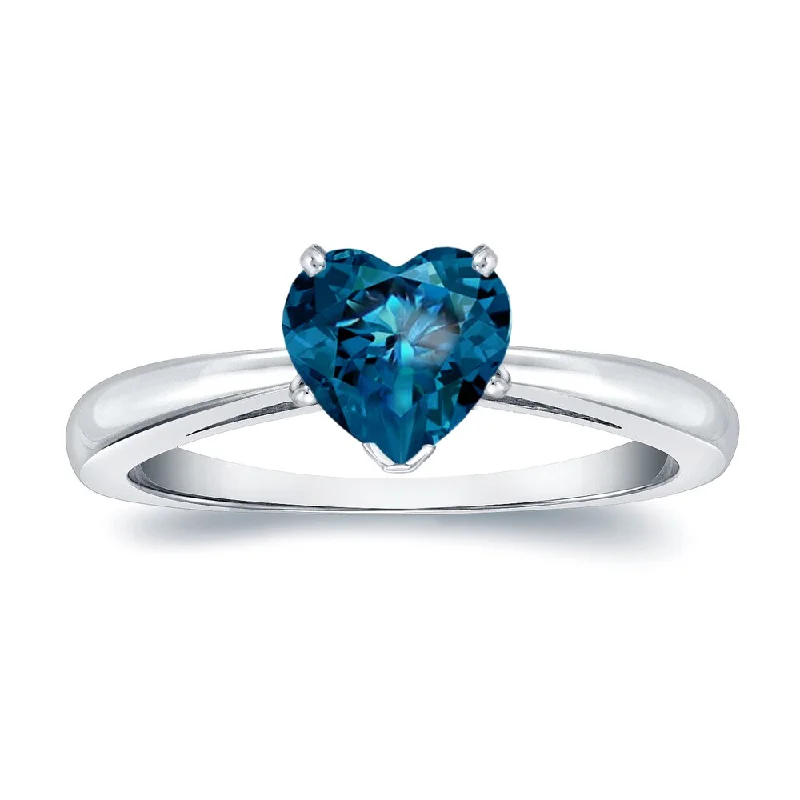 Art Deco Engagement Rings with Geometric Patterns and Baguette - Cut Diamond AccentsAuriya 14k Gold 1ctw Heart Shape Blue Diamond Solitaire Engagement Ring Art Deco Engagement Rings with Geometric Patterns and Baguette - Cut Diamond AccentsAuriya 14k Gold 1ctw Heart Shape Blue Diamond Solitaire Engagement Ring