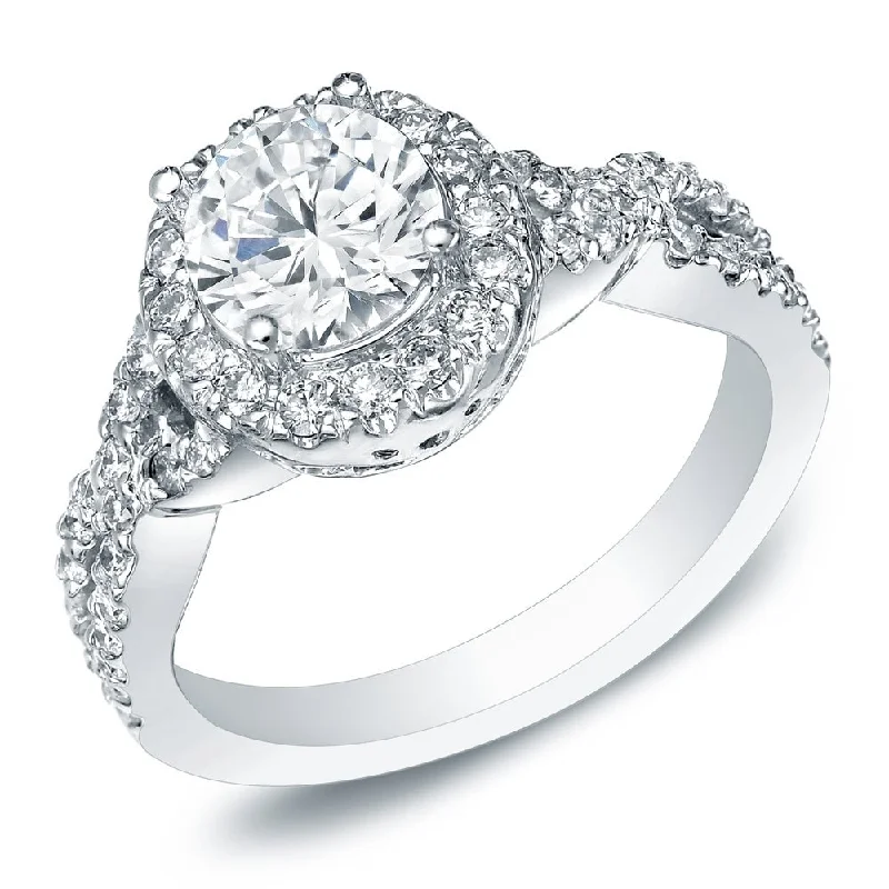Art Deco Engagement Rings with Geometric Patterns and Baguette - Cut Diamond AccentsAuriya 14k Gold 1ctw Twisted Round Halo Diamond Engagement Ring Art Deco Engagement Rings with Geometric Patterns and Baguette - Cut Diamond AccentsAuriya 14k Gold 1ctw Twisted Round Halo Diamond Engagement Ring