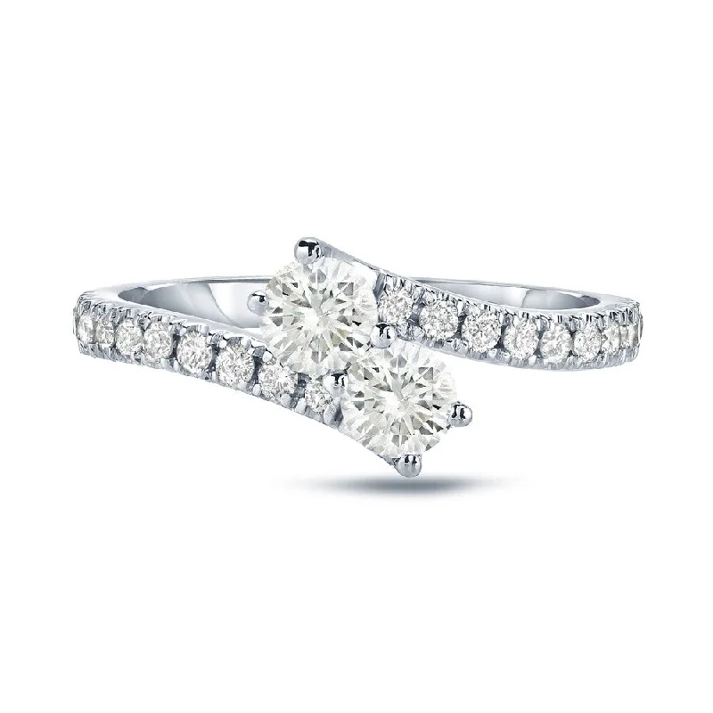 Signature - Design Engagement Rings with a Brand - Exclusive Pattern and Premium DiamondsAuriya 14k Gold 3/4ct TDW Round 2-Stone Diamond Engagement Ring Signature - Design Engagement Rings with a Brand - Exclusive Pattern and Premium DiamondsAuriya 14k Gold 3/4ct TDW Round 2-Stone Diamond Engagement Ring