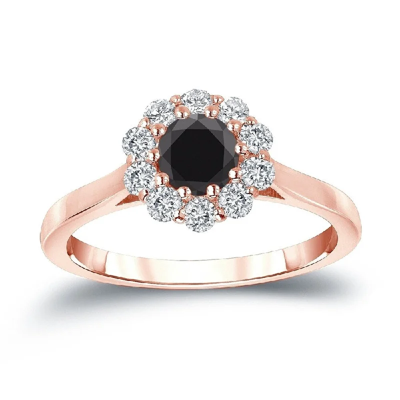Adjustable Engagement Rings with a Flexible Band and a Princess - Cut Center DiamondAuriya 14k Gold 3/4ctw Halo Black Diamond Engagement Ring Adjustable Engagement Rings with a Flexible Band and a Princess - Cut Center DiamondAuriya 14k Gold 3/4ctw Halo Black Diamond Engagement Ring