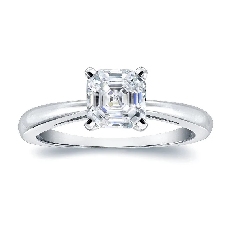Oval Cut Engagement Rings in Palladium with a Hidden Halo for a Surprise SparkleAuriya 14k Gold 3/4ctw Solitaire Asscher-cut Diamond Engagement Ring Certified Oval Cut Engagement Rings in Palladium with a Hidden Halo for a Surprise SparkleAuriya 14k Gold 3/4ctw Solitaire Asscher-cut Diamond Engagement Ring Certified