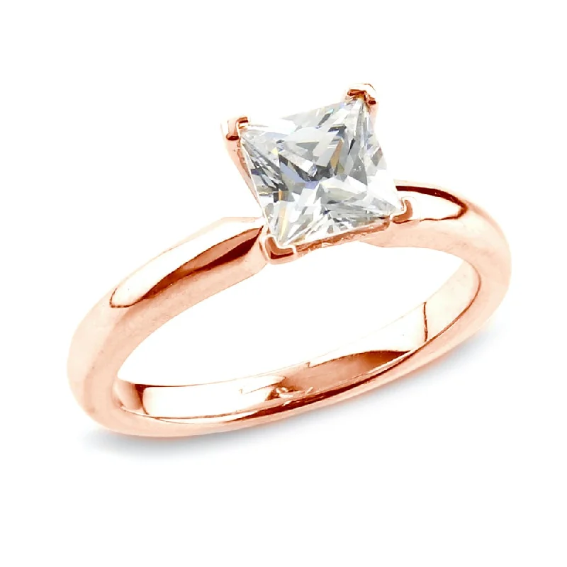 Signature - Design Engagement Rings with a Brand - Exclusive Pattern and Premium DiamondsAuriya 14k Rose Gold 3/4ctw Princess-cut Solitaire Diamond Engagement Ring Signature - Design Engagement Rings with a Brand - Exclusive Pattern and Premium DiamondsAuriya 14k Rose Gold 3/4ctw Princess-cut Solitaire Diamond Engagement Ring