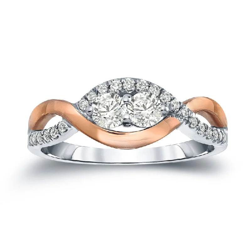 Art Deco Engagement Rings with Geometric Patterns and Baguette - Cut Diamond AccentsAuriya 14k Two-Tone Gold 3/4ct TDW Round 2-Stone Infinity Diamond Engagement Ring Art Deco Engagement Rings with Geometric Patterns and Baguette - Cut Diamond AccentsAuriya 14k Two-Tone Gold 3/4ct TDW Round 2-Stone Infinity Diamond Engagement Ring