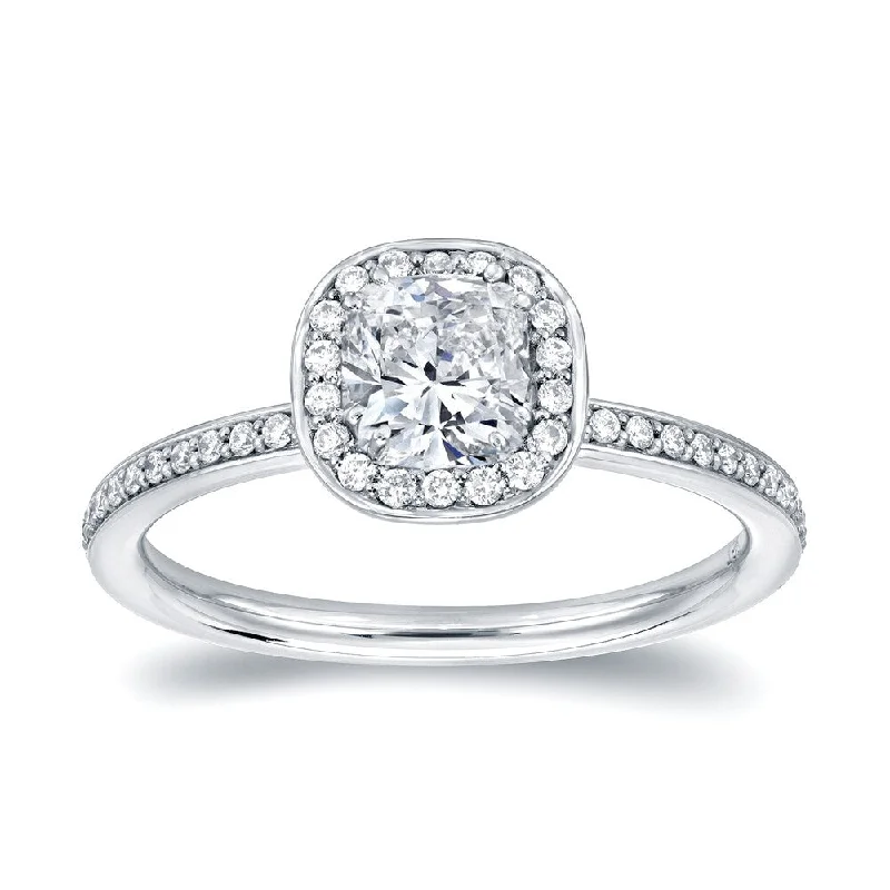 Marquise Cut Engagement Rings with a Channel - Set Diamond BandAuriya 18k Gold 4/5ctw Cushion-cut Halo Diamond Engagement Ring Marquise Cut Engagement Rings with a Channel - Set Diamond BandAuriya 18k Gold 4/5ctw Cushion-cut Halo Diamond Engagement Ring