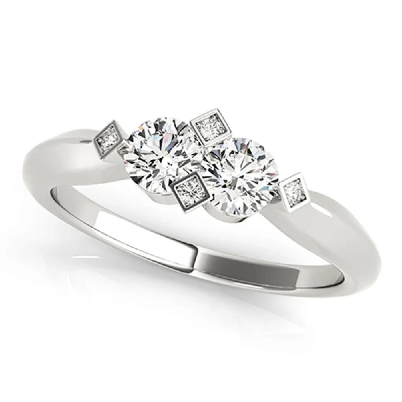 Engagement Rings with Amethyst and Diamond Accents in a Contemporary SettingAuriya Modern 1ct TDW Round 2-Stone Diamond Engagement Ring 14k White Gold Engagement Rings with Amethyst and Diamond Accents in a Contemporary SettingAuriya Modern 1ct TDW Round 2-Stone Diamond Engagement Ring 14k White Gold