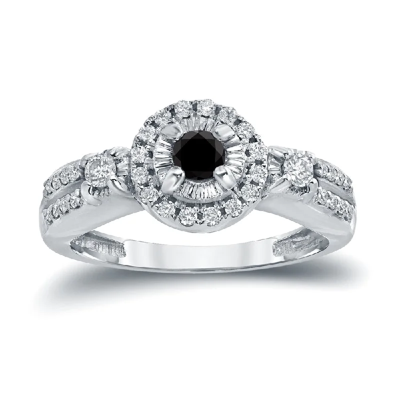 Adjustable Engagement Rings with a Flexible Band and a Princess - Cut Center DiamondAuriya Modern Illusion Set Black Diamond Halo Engagement Ring 2/5ctw 14k Gold Adjustable Engagement Rings with a Flexible Band and a Princess - Cut Center DiamondAuriya Modern Illusion Set Black Diamond Halo Engagement Ring 2/5ctw 14k Gold