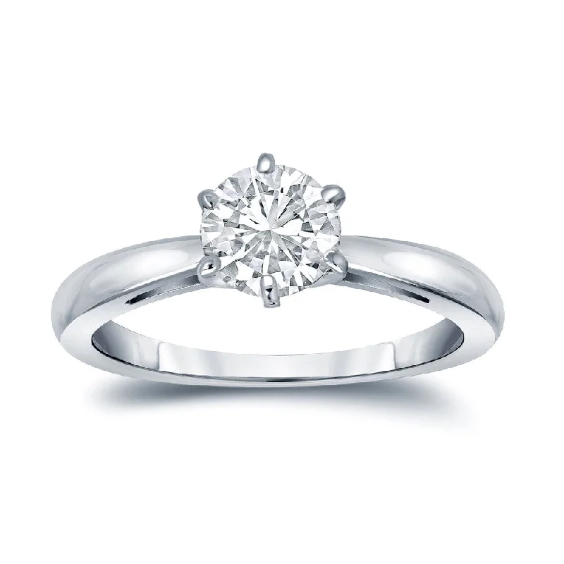Halo Engagement Rings with a Cushion - Cut Center Diamond and Rose Gold BandAuriya Platinum GIA Certified 0.75ct TDW Round 6-Prong Solitaire Diamond Engagement Ring Halo Engagement Rings with a Cushion - Cut Center Diamond and Rose Gold BandAuriya Platinum GIA Certified 0.75ct TDW Round 6-Prong Solitaire Diamond Engagement Ring