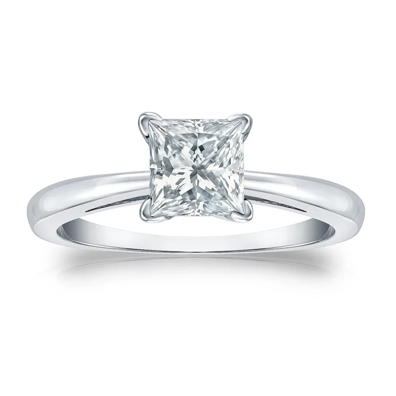 Halo Engagement Rings with a Cushion - Cut Center Diamond and Rose Gold BandAuriya Platinum GIA Certified 1-Carat TDW Princess-Cut Solitaire Diamond Engagement Ring Halo Engagement Rings with a Cushion - Cut Center Diamond and Rose Gold BandAuriya Platinum GIA Certified 1-Carat TDW Princess-Cut Solitaire Diamond Engagement Ring