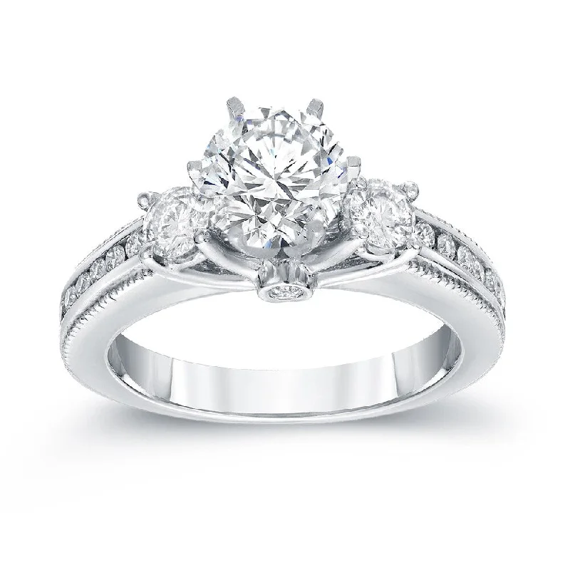 Signature - Design Engagement Rings with a Brand - Exclusive Pattern and Premium DiamondsAuriya Vintage 1 1/2ct TDW Round 3-Stone Diamond Engagement Ring 14k Gold Signature - Design Engagement Rings with a Brand - Exclusive Pattern and Premium DiamondsAuriya Vintage 1 1/2ct TDW Round 3-Stone Diamond Engagement Ring 14k Gold