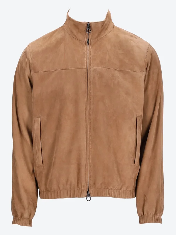 Loro piana lowered suede bomber