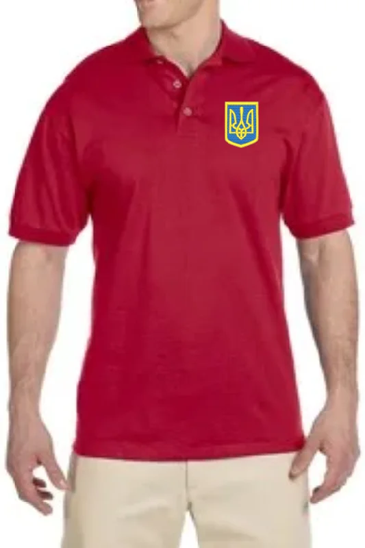 Men's cotton polo shirt with Tryzub emblem