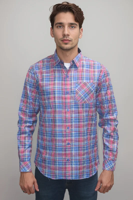 MULTI CHECKED BUTTON DOWN SHIRT