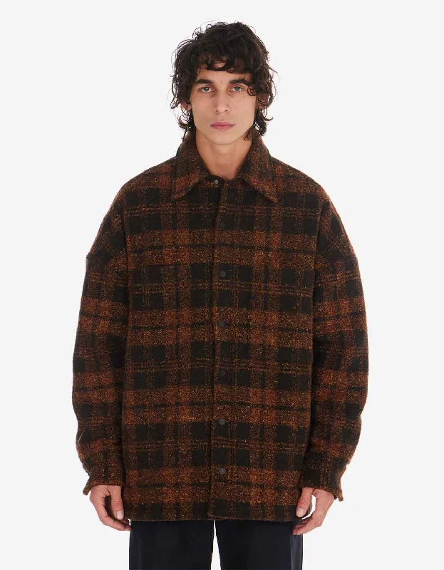 Nahmias Brown Plaid Padded Shirt